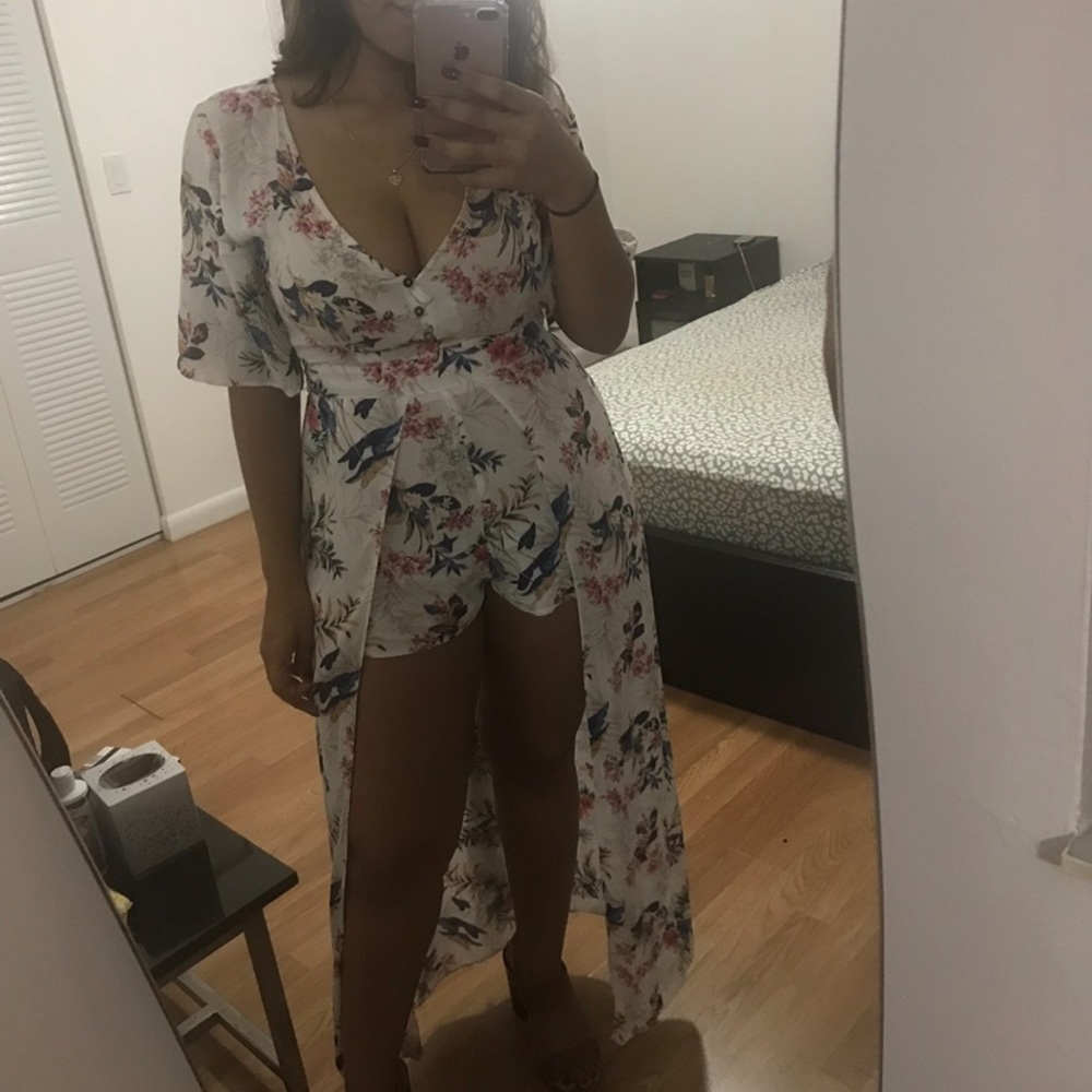 Flower Romper with Skirt